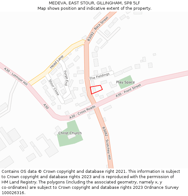 MEDEVA, EAST STOUR, GILLINGHAM, SP8 5LF: Location map and indicative extent of plot