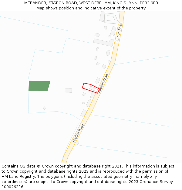 MERANDER, STATION ROAD, WEST DEREHAM, KING'S LYNN, PE33 9RR: Location map and indicative extent of plot