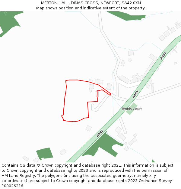 MERTON HALL, DINAS CROSS, NEWPORT, SA42 0XN: Location map and indicative extent of plot