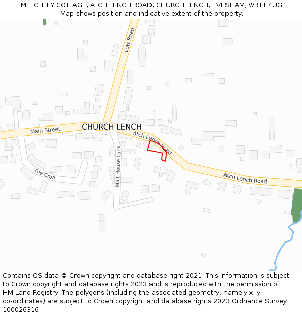 METCHLEY COTTAGE, ATCH LENCH ROAD, CHURCH LENCH, EVESHAM, WR11 4UG: Location map and indicative extent of plot