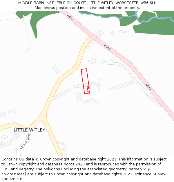 MIDDLE BARN, NETHERLEIGH COURT, LITTLE WITLEY, WORCESTER, WR6 6LL: Location map and indicative extent of plot