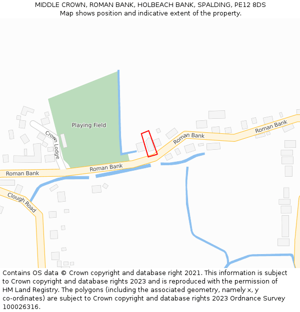 MIDDLE CROWN, ROMAN BANK, HOLBEACH BANK, SPALDING, PE12 8DS: Location map and indicative extent of plot