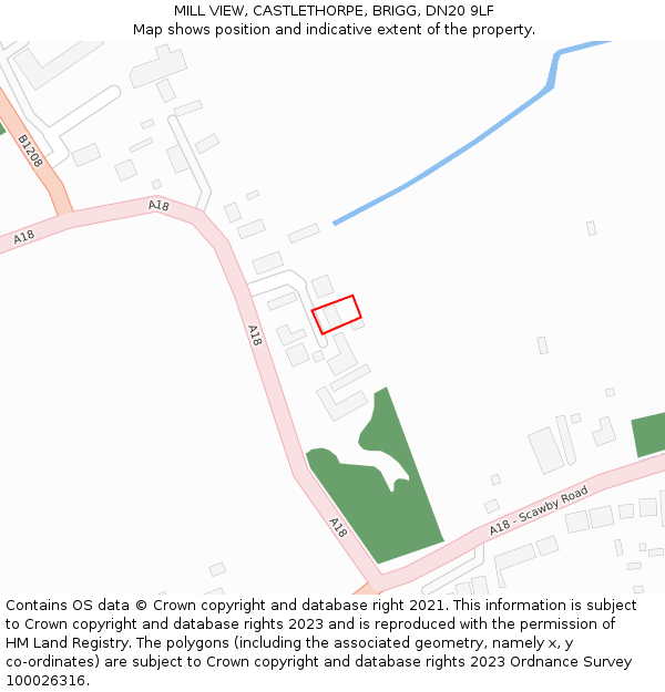 MILL VIEW, CASTLETHORPE, BRIGG, DN20 9LF: Location map and indicative extent of plot