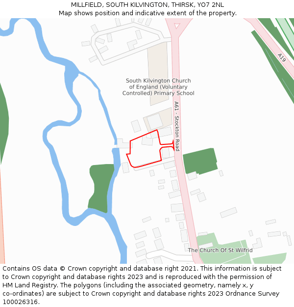 MILLFIELD, SOUTH KILVINGTON, THIRSK, YO7 2NL: Location map and indicative extent of plot