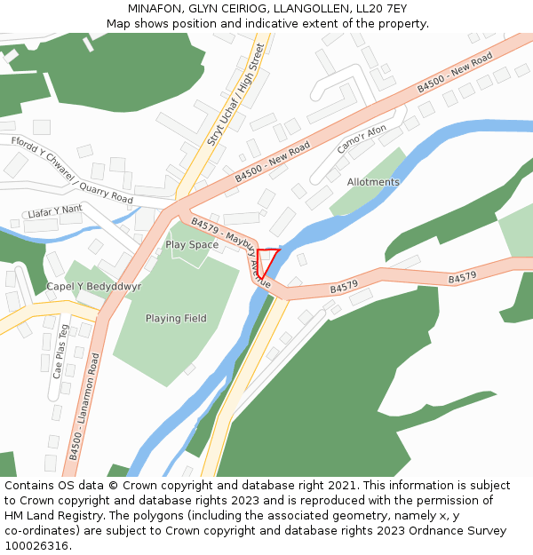 MINAFON, GLYN CEIRIOG, LLANGOLLEN, LL20 7EY: Location map and indicative extent of plot