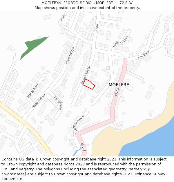 MOELFRYN, FFORDD SEIRIOL, MOELFRE, LL72 8LW: Location map and indicative extent of plot