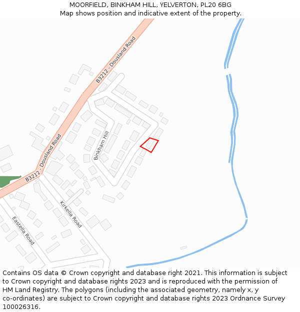 MOORFIELD, BINKHAM HILL, YELVERTON, PL20 6BG: Location map and indicative extent of plot