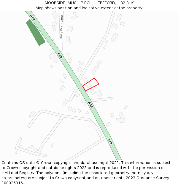 MOORSIDE, MUCH BIRCH, HEREFORD, HR2 8HY: Location map and indicative extent of plot