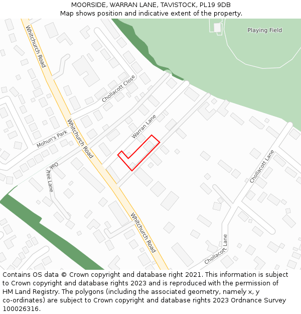 MOORSIDE, WARRAN LANE, TAVISTOCK, PL19 9DB: Location map and indicative extent of plot