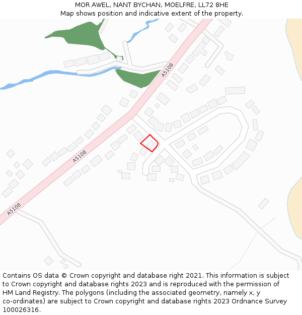 MOR AWEL, NANT BYCHAN, MOELFRE, LL72 8HE: Location map and indicative extent of plot