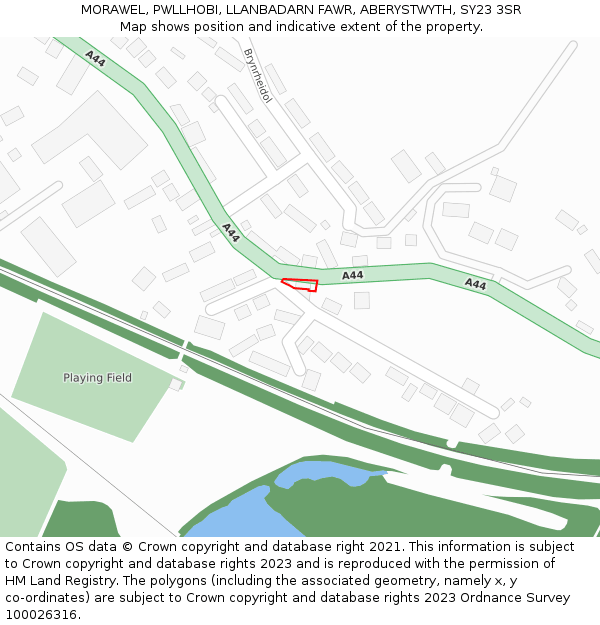 MORAWEL, PWLLHOBI, LLANBADARN FAWR, ABERYSTWYTH, SY23 3SR: Location map and indicative extent of plot