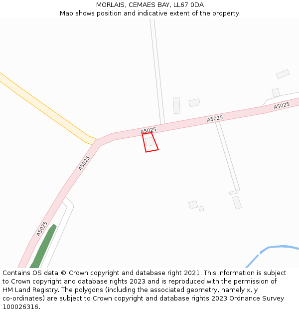 MORLAIS, CEMAES BAY, LL67 0DA: Location map and indicative extent of plot