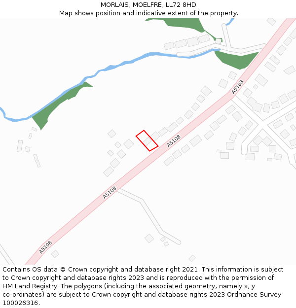 MORLAIS, MOELFRE, LL72 8HD: Location map and indicative extent of plot