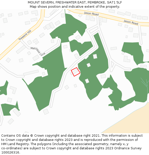 MOUNT SEVERN, FRESHWATER EAST, PEMBROKE, SA71 5LF: Location map and indicative extent of plot