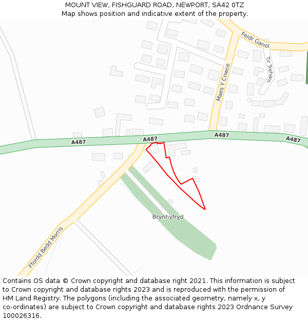 MOUNT VIEW, FISHGUARD ROAD, NEWPORT, SA42 0TZ: Location map and indicative extent of plot