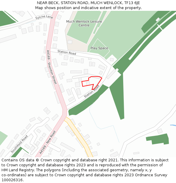 NEAR BECK, STATION ROAD, MUCH WENLOCK, TF13 6JE: Location map and indicative extent of plot