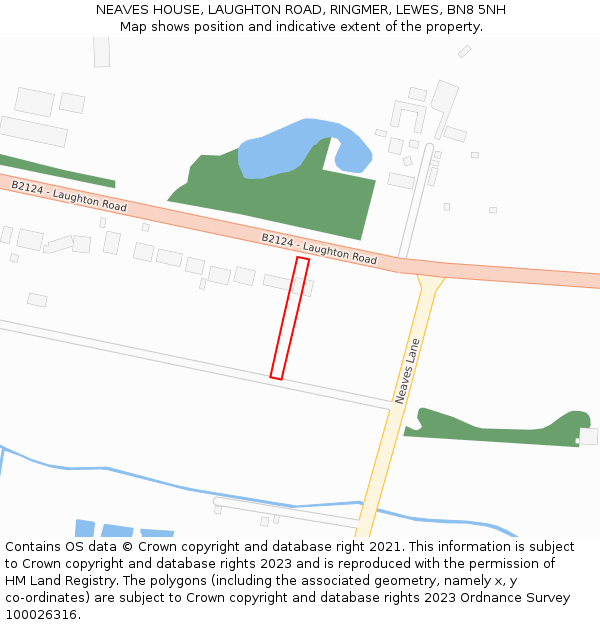 NEAVES HOUSE, LAUGHTON ROAD, RINGMER, LEWES, BN8 5NH: Location map and indicative extent of plot