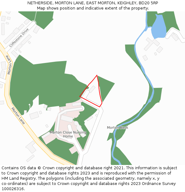 NETHERSIDE, MORTON LANE, EAST MORTON, KEIGHLEY, BD20 5RP: Location map and indicative extent of plot