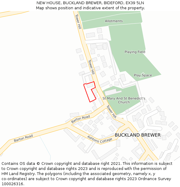 NEW HOUSE, BUCKLAND BREWER, BIDEFORD, EX39 5LN: Location map and indicative extent of plot