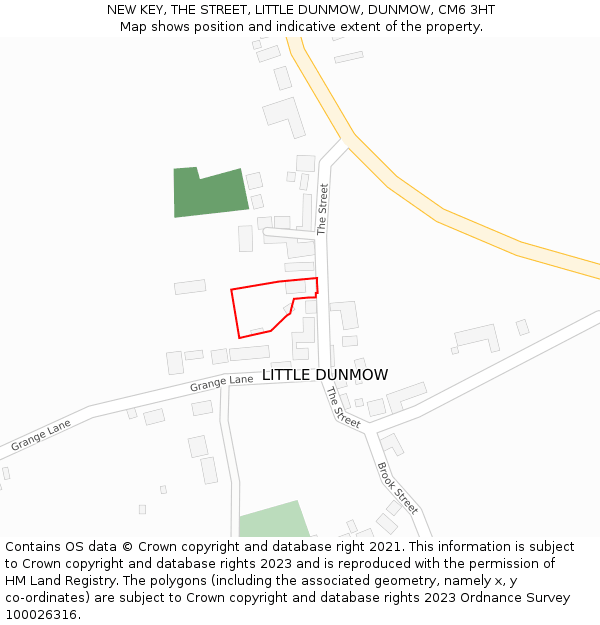 NEW KEY, THE STREET, LITTLE DUNMOW, DUNMOW, CM6 3HT: Location map and indicative extent of plot