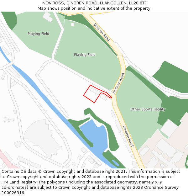 NEW ROSS, DINBREN ROAD, LLANGOLLEN, LL20 8TF: Location map and indicative extent of plot