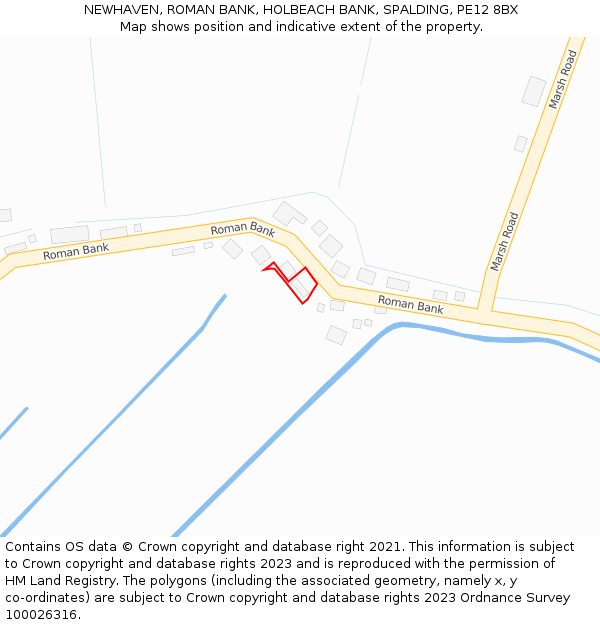 NEWHAVEN, ROMAN BANK, HOLBEACH BANK, SPALDING, PE12 8BX: Location map and indicative extent of plot