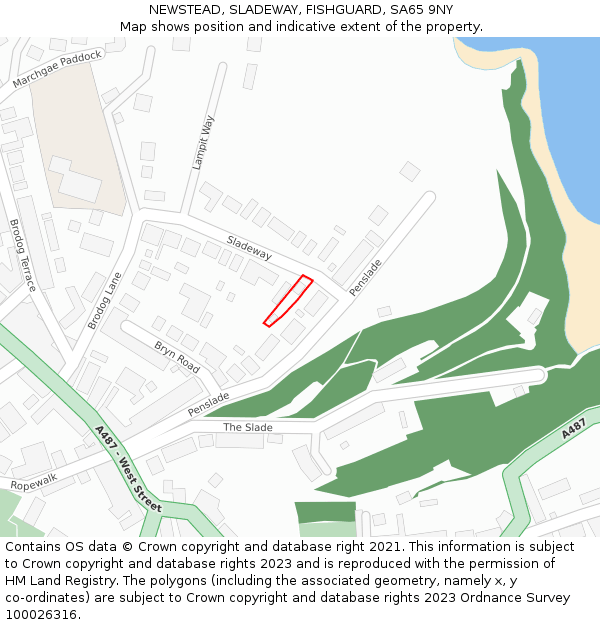 NEWSTEAD, SLADEWAY, FISHGUARD, SA65 9NY: Location map and indicative extent of plot