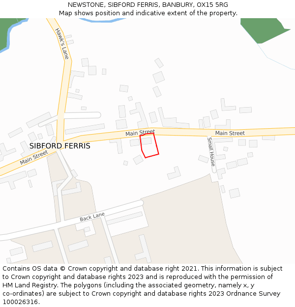 NEWSTONE, SIBFORD FERRIS, BANBURY, OX15 5RG: Location map and indicative extent of plot