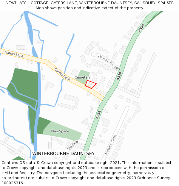 NEWTHATCH COTTAGE, GATERS LANE, WINTERBOURNE DAUNTSEY, SALISBURY, SP4 6ER: Location map and indicative extent of plot