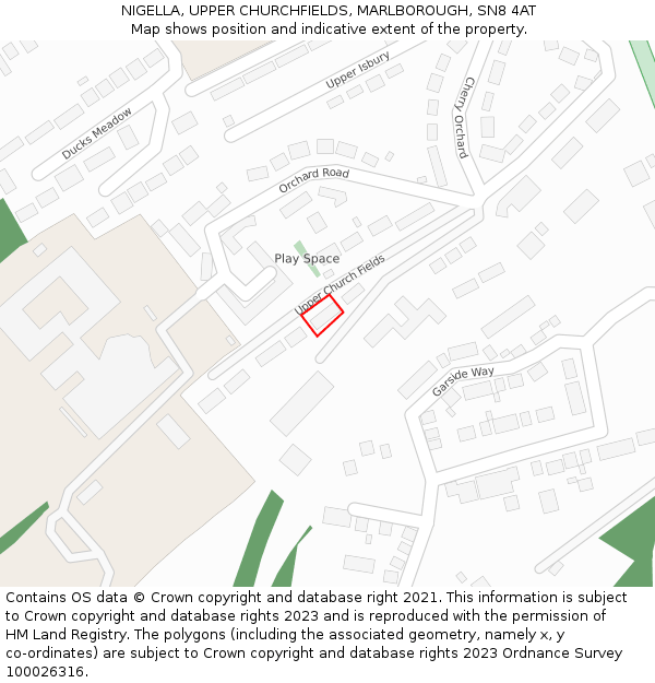 NIGELLA, UPPER CHURCHFIELDS, MARLBOROUGH, SN8 4AT: Location map and indicative extent of plot