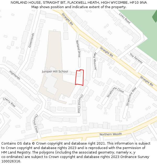 NORLAND HOUSE, STRAIGHT BIT, FLACKWELL HEATH, HIGH WYCOMBE, HP10 9NA: Location map and indicative extent of plot
