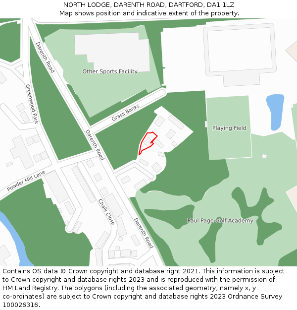 NORTH LODGE, DARENTH ROAD, DARTFORD, DA1 1LZ: Location map and indicative extent of plot