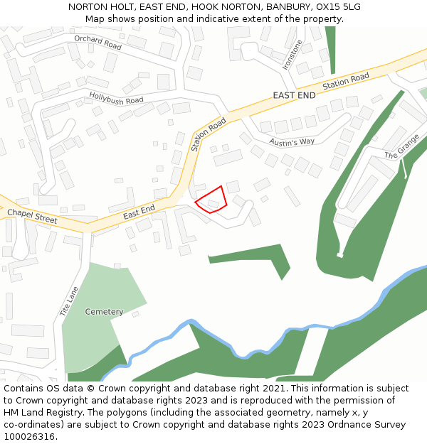 NORTON HOLT, EAST END, HOOK NORTON, BANBURY, OX15 5LG: Location map and indicative extent of plot