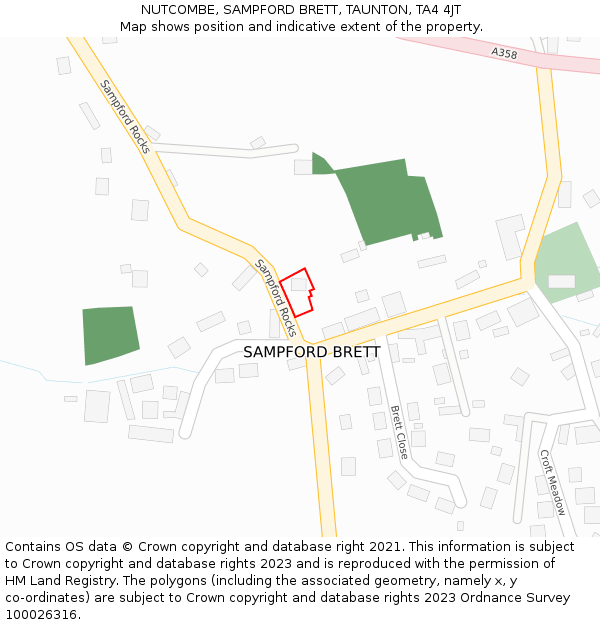 NUTCOMBE, SAMPFORD BRETT, TAUNTON, TA4 4JT: Location map and indicative extent of plot