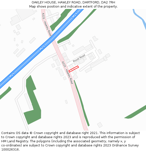 OAKLEY HOUSE, HAWLEY ROAD, DARTFORD, DA2 7RH: Location map and indicative extent of plot