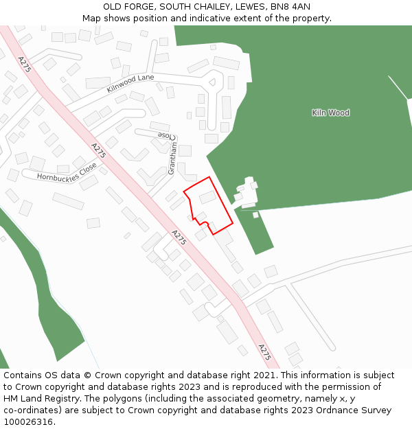 OLD FORGE, SOUTH CHAILEY, LEWES, BN8 4AN: Location map and indicative extent of plot