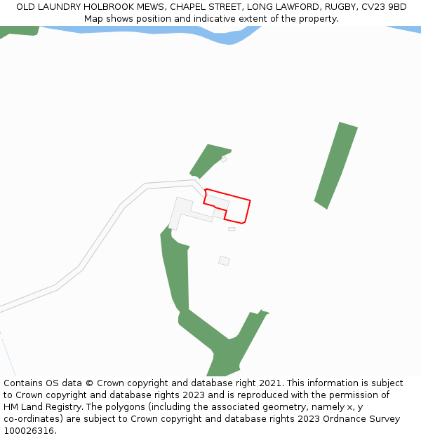 OLD LAUNDRY HOLBROOK MEWS, CHAPEL STREET, LONG LAWFORD, RUGBY, CV23 9BD: Location map and indicative extent of plot