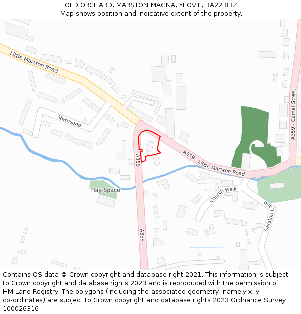 OLD ORCHARD, MARSTON MAGNA, YEOVIL, BA22 8BZ: Location map and indicative extent of plot