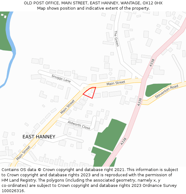 OLD POST OFFICE, MAIN STREET, EAST HANNEY, WANTAGE, OX12 0HX: Location map and indicative extent of plot