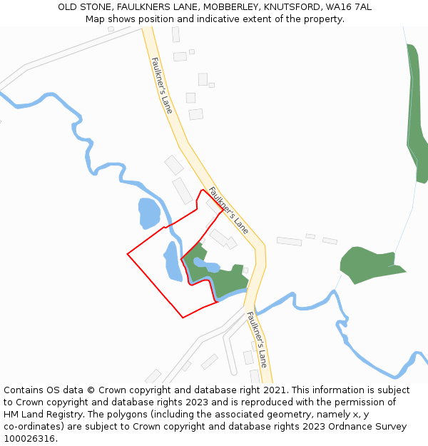 OLD STONE, FAULKNERS LANE, MOBBERLEY, KNUTSFORD, WA16 7AL: Location map and indicative extent of plot