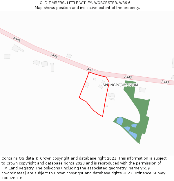 OLD TIMBERS, LITTLE WITLEY, WORCESTER, WR6 6LL: Location map and indicative extent of plot