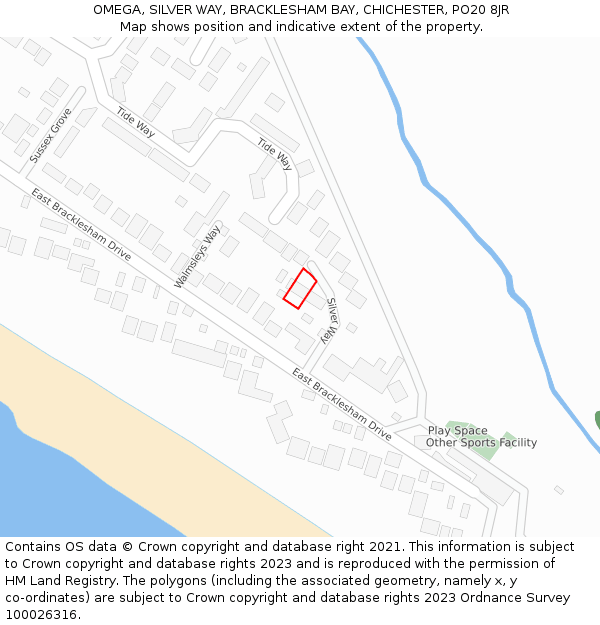 OMEGA, SILVER WAY, BRACKLESHAM BAY, CHICHESTER, PO20 8JR: Location map and indicative extent of plot