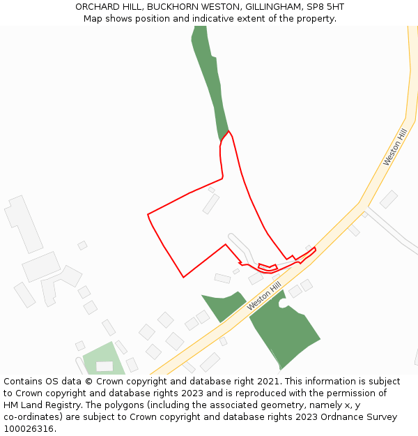 ORCHARD HILL, BUCKHORN WESTON, GILLINGHAM, SP8 5HT: Location map and indicative extent of plot