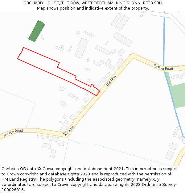 ORCHARD HOUSE, THE ROW, WEST DEREHAM, KING'S LYNN, PE33 9RH: Location map and indicative extent of plot