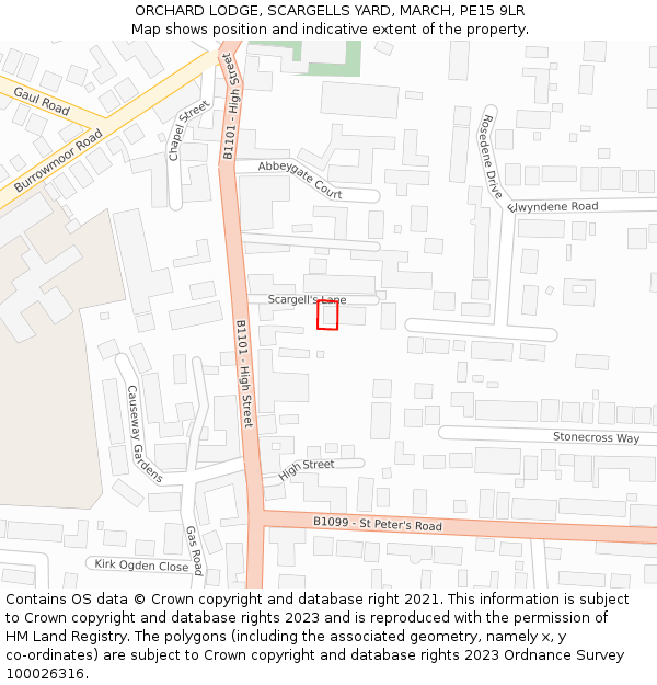 ORCHARD LODGE, SCARGELLS YARD, MARCH, PE15 9LR: Location map and indicative extent of plot