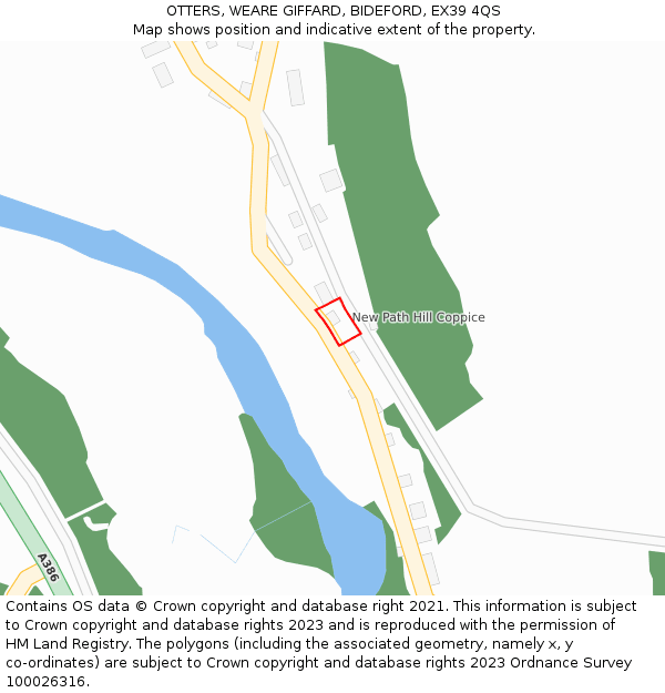 OTTERS, WEARE GIFFARD, BIDEFORD, EX39 4QS: Location map and indicative extent of plot