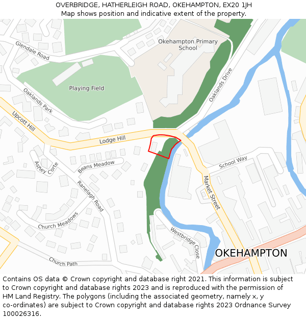 OVERBRIDGE, HATHERLEIGH ROAD, OKEHAMPTON, EX20 1JH: Location map and indicative extent of plot