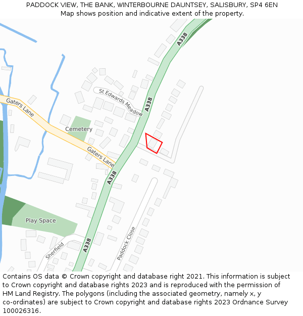 PADDOCK VIEW, THE BANK, WINTERBOURNE DAUNTSEY, SALISBURY, SP4 6EN: Location map and indicative extent of plot