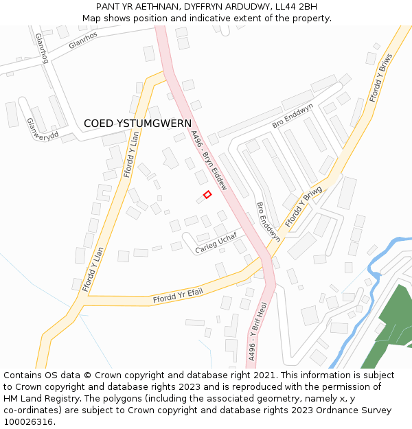 PANT YR AETHNAN, DYFFRYN ARDUDWY, LL44 2BH: Location map and indicative extent of plot