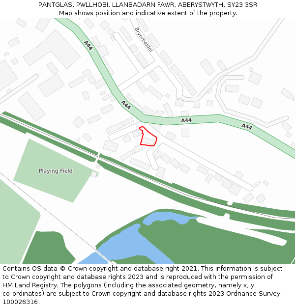 PANTGLAS, PWLLHOBI, LLANBADARN FAWR, ABERYSTWYTH, SY23 3SR: Location map and indicative extent of plot